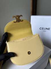 Celine Mini Besace Clea In Triomphe Canvas And Calfskin Yellow - 2