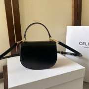 Celine Mini Besace Clea In Triomphe Canvas And Calfskin Black - 6