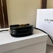 Celine Mini Besace Clea In Triomphe Canvas And Calfskin Black - 4