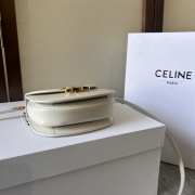 Celine Mini Besace Clea In Triomphe Canvas And Calfskin White - 4