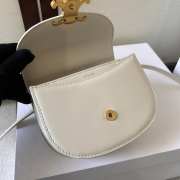 Celine Mini Besace Clea In Triomphe Canvas And Calfskin White - 2