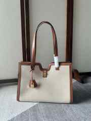 Celine Cabas 16 Bag In Textile And Calfskin Leather - 1