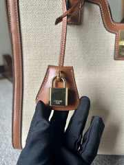 Celine Cabas 16 Bag In Textile And Calfskin Leather - 4