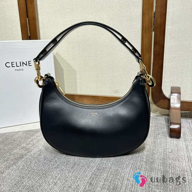 Celine Medium Ava Bag With Strap In Smooth Calfskin Black 24.5x17x9cm - 1