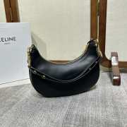 Celine Medium Ava Bag With Strap In Smooth Calfskin Black 24.5x17x9cm - 3