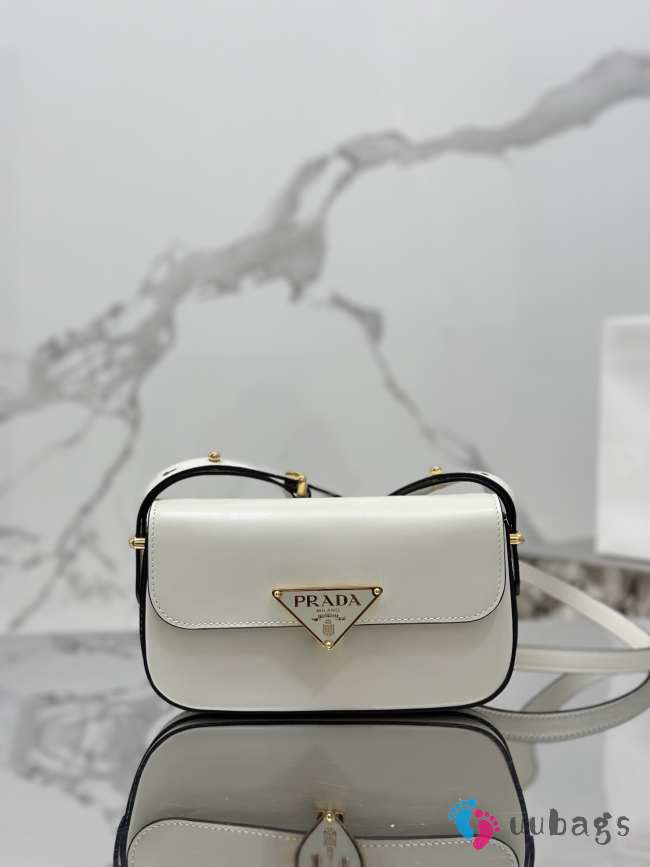 Prada white leather shoulder bag 20.5x10.5x4cm - 1