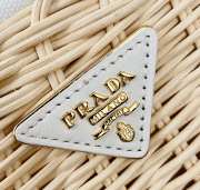 Prada wicker and canvas bag white 26x18x11.5cm - 2