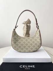 Celine Ava Bag In Triomphe Canvas And Calfskin Grege 24.5x17x9cm - 1