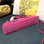 Valentino Garavani Rockstud Pink Neon E/W Calfskin Handbag 34x11x8cm - 2