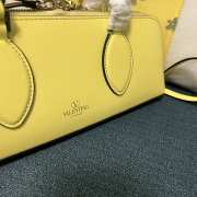 Valentino Garavani Rockstud Yellow E/W Calfskin Handbag 34x11x8cm - 6