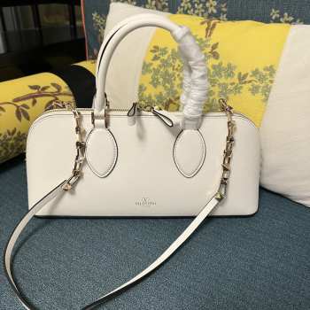 Valentino Garavani Rockstud White Calfskin bag 34x15x9cm