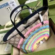 Gucci 410812 rainbow cat printed tote bag in brown 21x20x10cm - 5