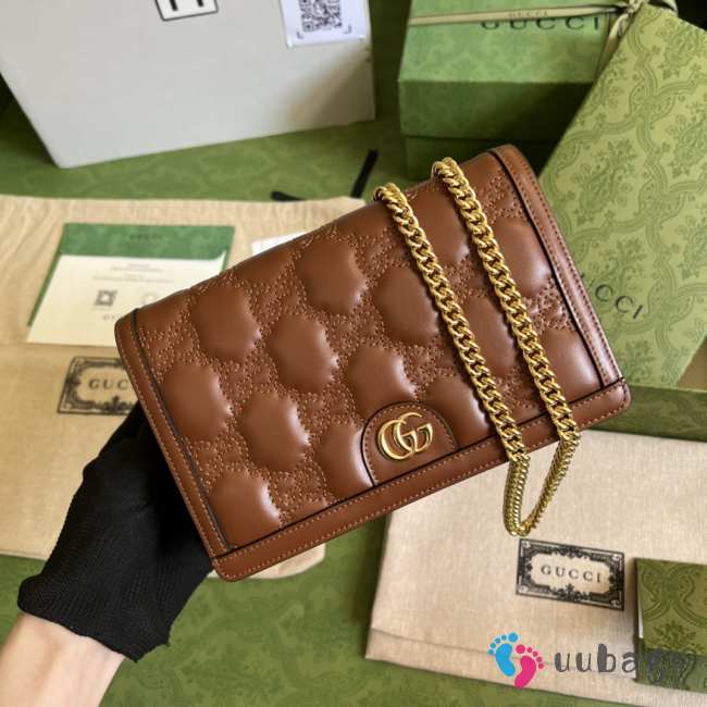 Gucci Matelasse Chain Wallet In Brown 20x12.5x4cm - 1