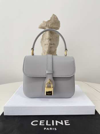 Celine Tabou Mini Bag Calfskin In Gray 12×16×5cm