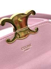 Celine belt bag triomphe in shiny calfskin pink 11x8x4cm - 3