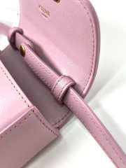 Celine belt bag triomphe in shiny calfskin pink 11x8x4cm - 2