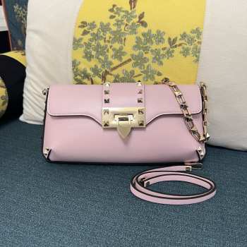 Valentino Garavani Rockstud Brushed Calfskin Light Pink Bag 26x13x7cm