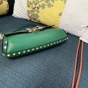 Valentino Garavani Rockstud Brushed Calfskin Light Green Bag 26x13x7cm - 5