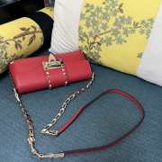 Valentino Garavani Rockstud Brushed Calfskin Red Bag 26x13x7cm - 6