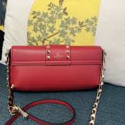 Valentino Garavani Rockstud Brushed Calfskin Red Bag 26x13x7cm - 4