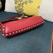 Valentino Garavani Rockstud Brushed Calfskin Red Bag 26x13x7cm - 3