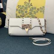 Valentino Garavani Rockstud Brushed Calfskin White Bag 26x13x7cm - 1