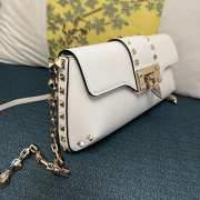 Valentino Garavani Rockstud Brushed Calfskin White Bag 26x13x7cm - 3