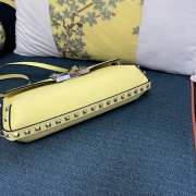 Valentino Garavani Rockstud Brushed Calfskin Yellow Bag 26x13x7cm - 6