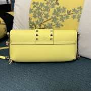 Valentino Garavani Rockstud Brushed Calfskin Yellow Bag 26x13x7cm - 4