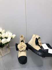 Chanel the camellia series thick-soled shoes in beige - 5