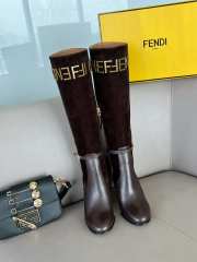 Fendi Delfina Dark Brown leather high-heeled boots 10.5cm - 6