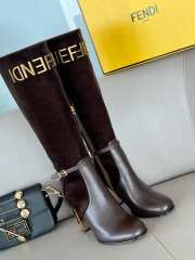 Fendi Delfina Dark Brown leather high-heeled boots 10.5cm - 1