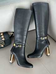 Fendi Delfina Black leather high-heeled boots 10.5cm - 1