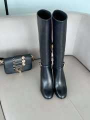 Fendi Delfina Black leather high-heeled boots 10.5cm - 4