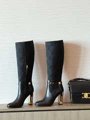 Fendi Delfina Black leather high-heeled boots 10.5cm 02 - 2