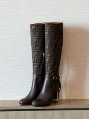 Fendi Delfina Brown leather high-heeled boots 10.5cm - 2