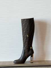 Fendi Delfina Brown leather high-heeled boots 10.5cm - 4