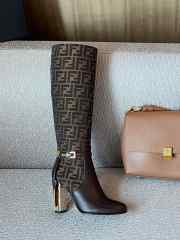 Fendi Delfina Brown leather high-heeled boots 10.5cm - 5