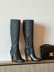 Fendi Delfina Black leather high-heeled boots 10.5cm 03 - 1