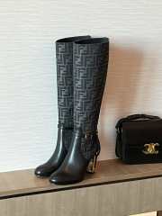 Fendi Delfina Black leather high-heeled boots 10.5cm 03 - 5