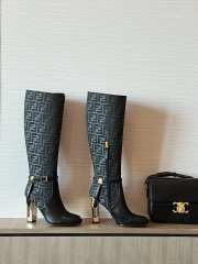 Fendi Delfina Black leather high-heeled boots 10.5cm 03 - 6