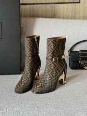 Fendi Delfina Brown leather high-heeled ankle boots 10.5cm - 3