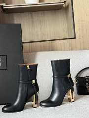 Fendi Delfina Black leather high-heeled ankle boots 10.5cm - 1