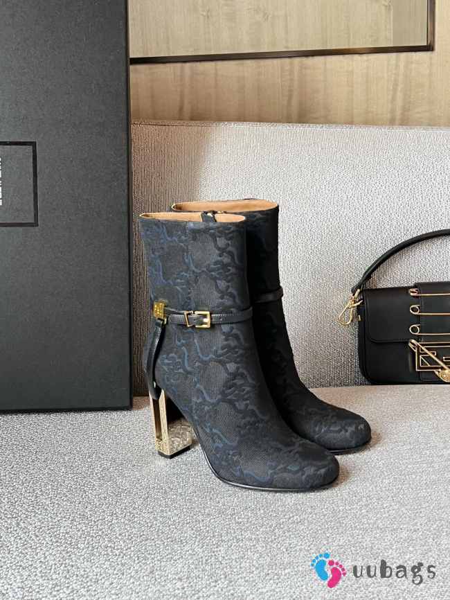 Fendi Delfina Black leather high-heeled ankle boots 10.5cm 02 - 1