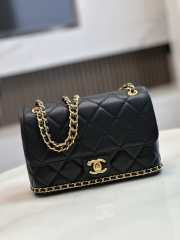 Chanel 23K Bottom Chain Flap Bag Caviar In Black 20.5x7.5x13cm - 1