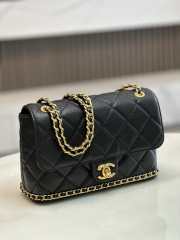 Chanel 23K Bottom Chain Flap Bag Caviar In Black 20.5x7.5x13cm - 2