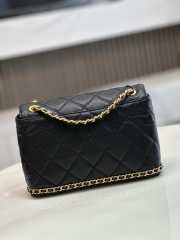 Chanel 23K Bottom Chain Flap Bag Caviar In Black 20.5x7.5x13cm - 3