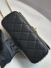 Chanel 23K Bottom Chain Flap Bag Caviar In Black 20.5x7.5x13cm - 4