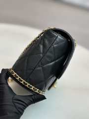 Chanel 23K Bottom Chain Flap Bag Caviar In Black 20.5x7.5x13cm - 5