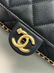 Chanel 23K Bottom Chain Flap Bag Caviar In Black 20.5x7.5x13cm - 6